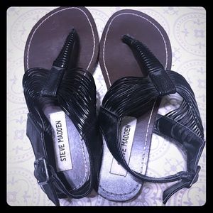 Black strapped sandals